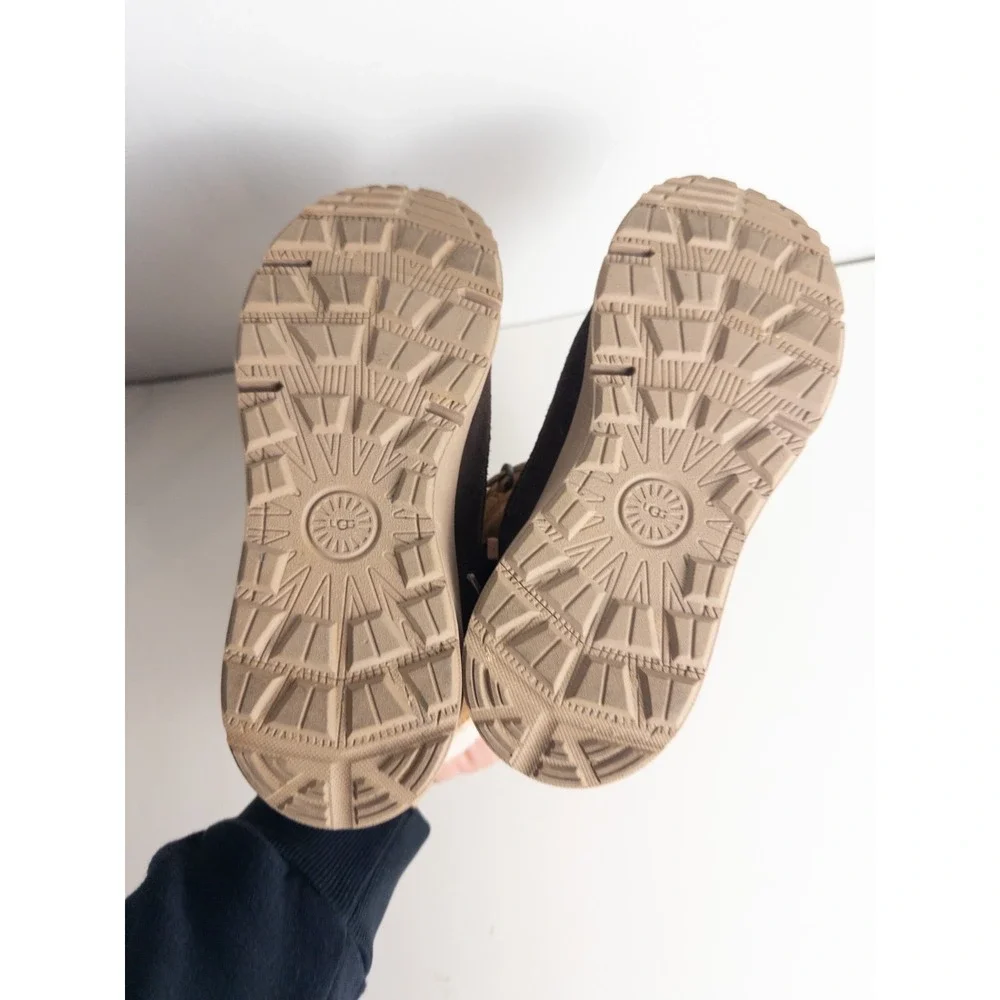UGG Terretrail Cozy‎ Winter Boot Girls US 5 Borwn Suede Sherpa Lace Up